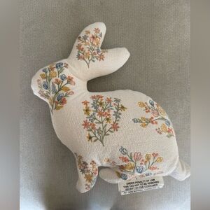 Floral Embroidered Bunny Pillow